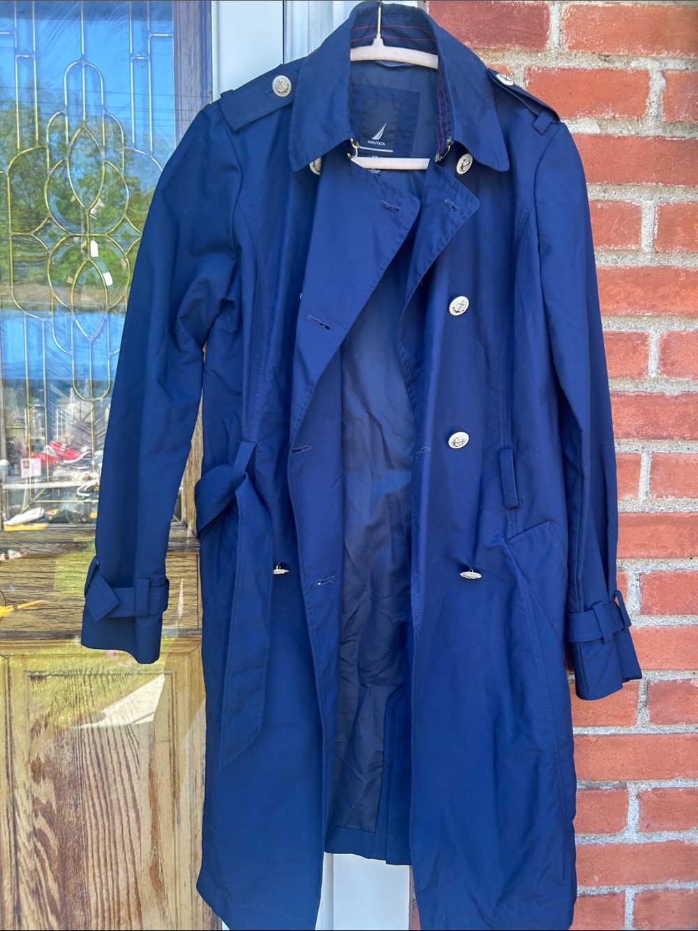 Nautica Men's Classic Navy Double-Breasted Trench Coat